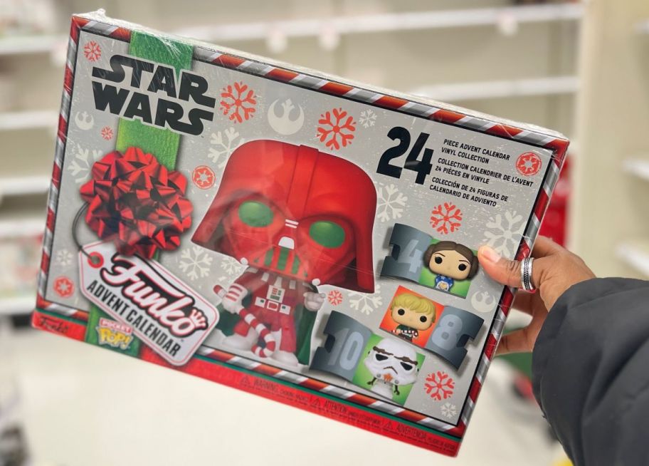 hand holding a Star Wars Funko Advent Calendar