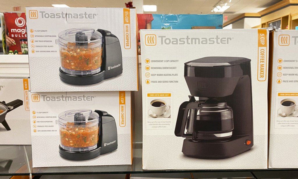 toastmaster food chopper and coffee maker on store shelf