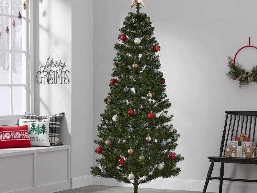 Wondershop 7' Pre-Lit Slim Balsam Fir Artificial Christmas Tree Clear Lights