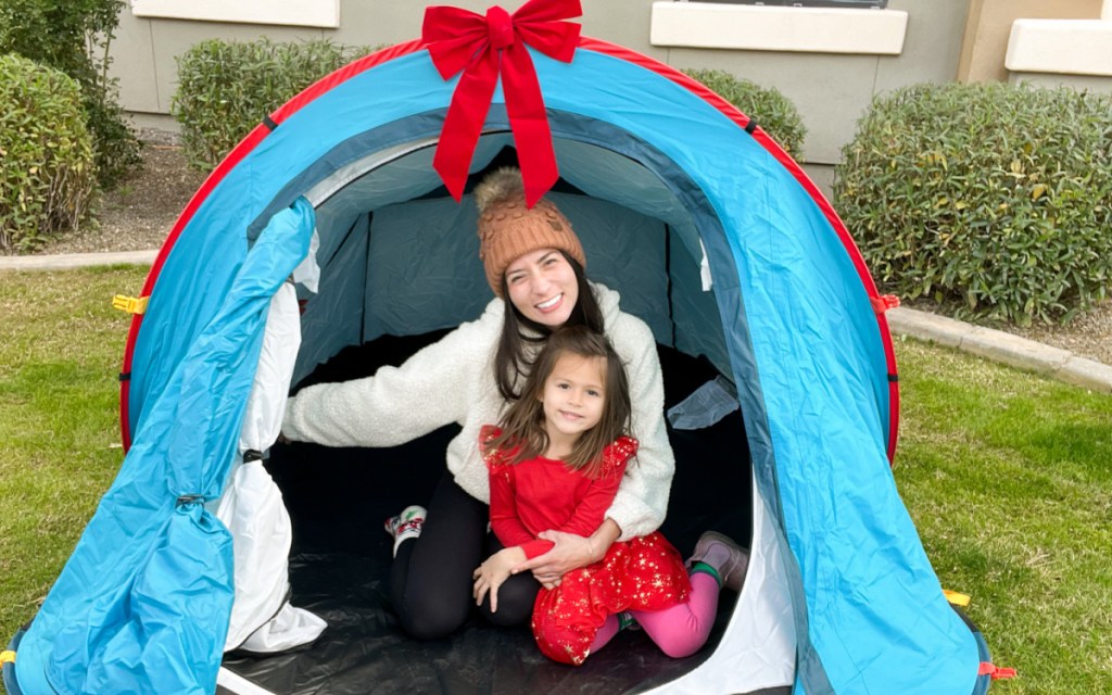 family in tent