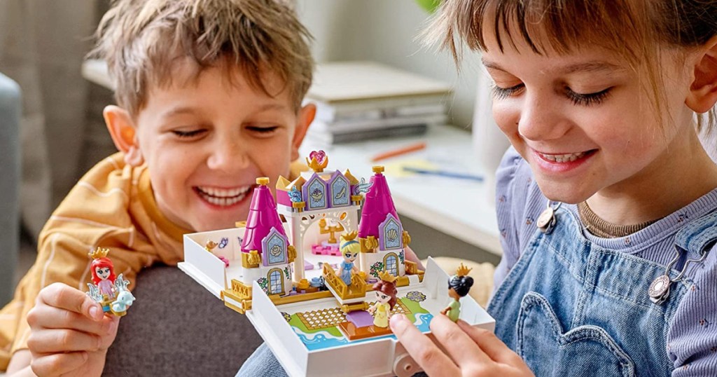 kids playing with disney legos