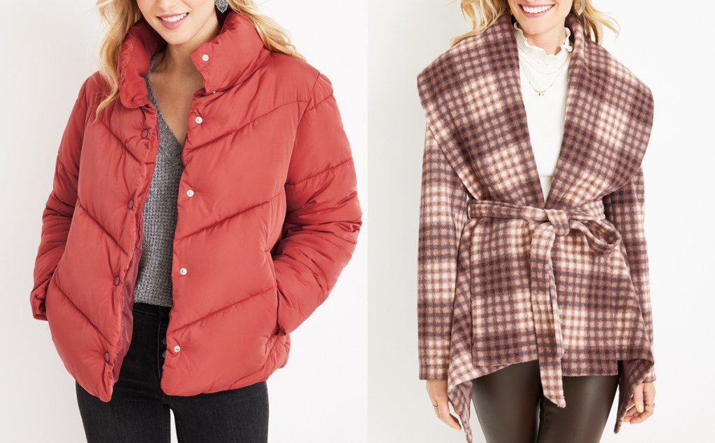 two women modeling jackets