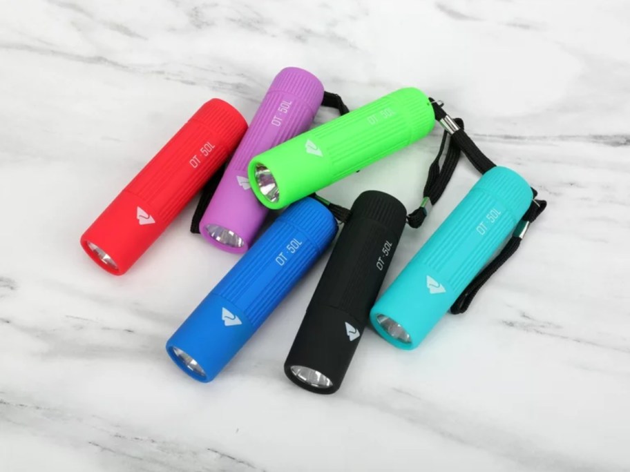 6 colorful flashlights