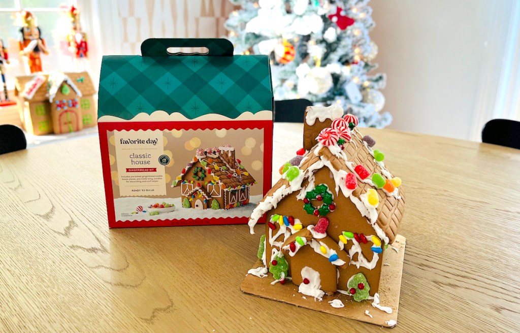 target favorite day box on table with house decorated with candies