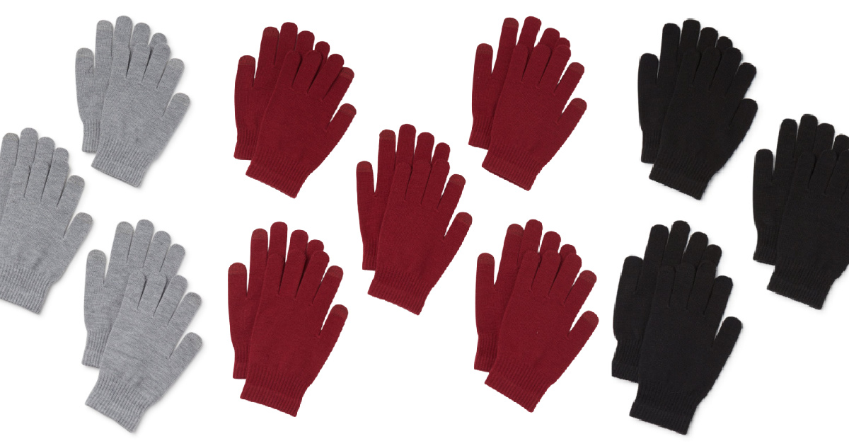 stock image of various time and tru tech touch gloves