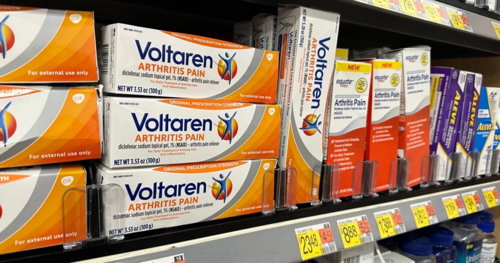 Voltaren products on the shelf at Walmart