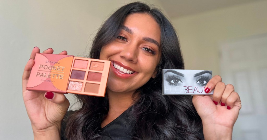 woman holding sephora products