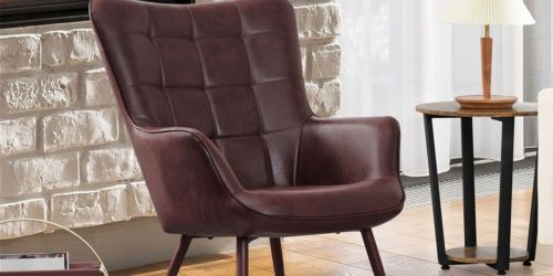 Faux Leather Wingback Accent Chairs from $165 Shipped on Walmart.com