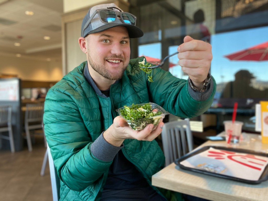 chick fil a hacks - order a salad with free toppings