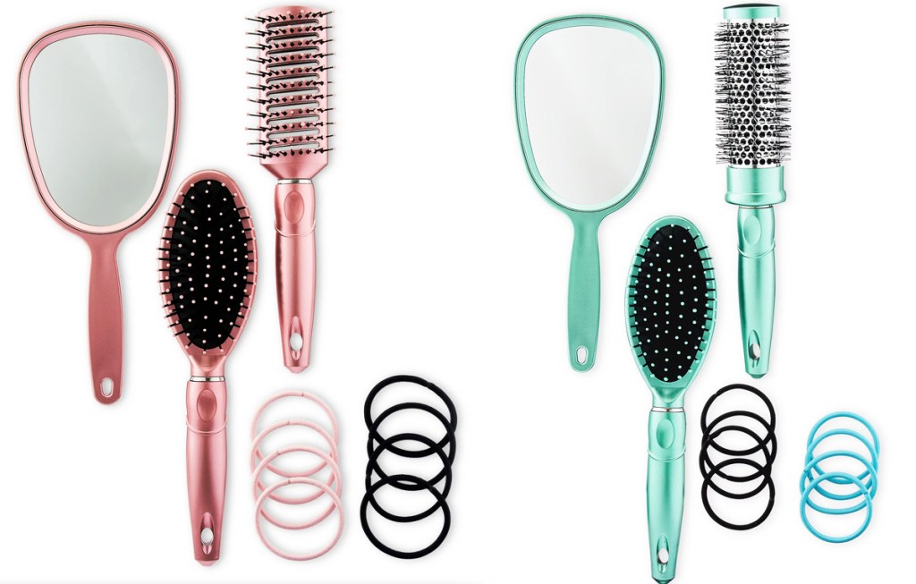 pink and blue hair styling sets