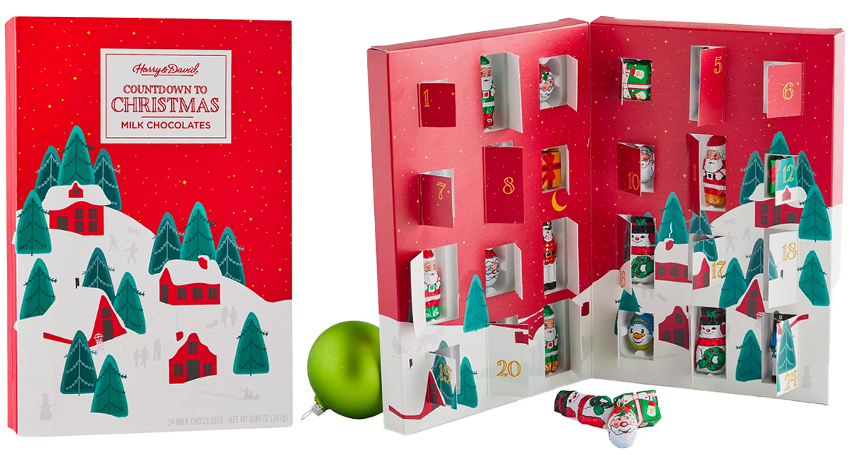 Harry & David Holiday Advent Calendar Chocolate Figurines 24-Piece Set