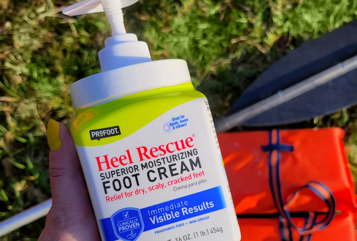 foot cream in a pump bottle