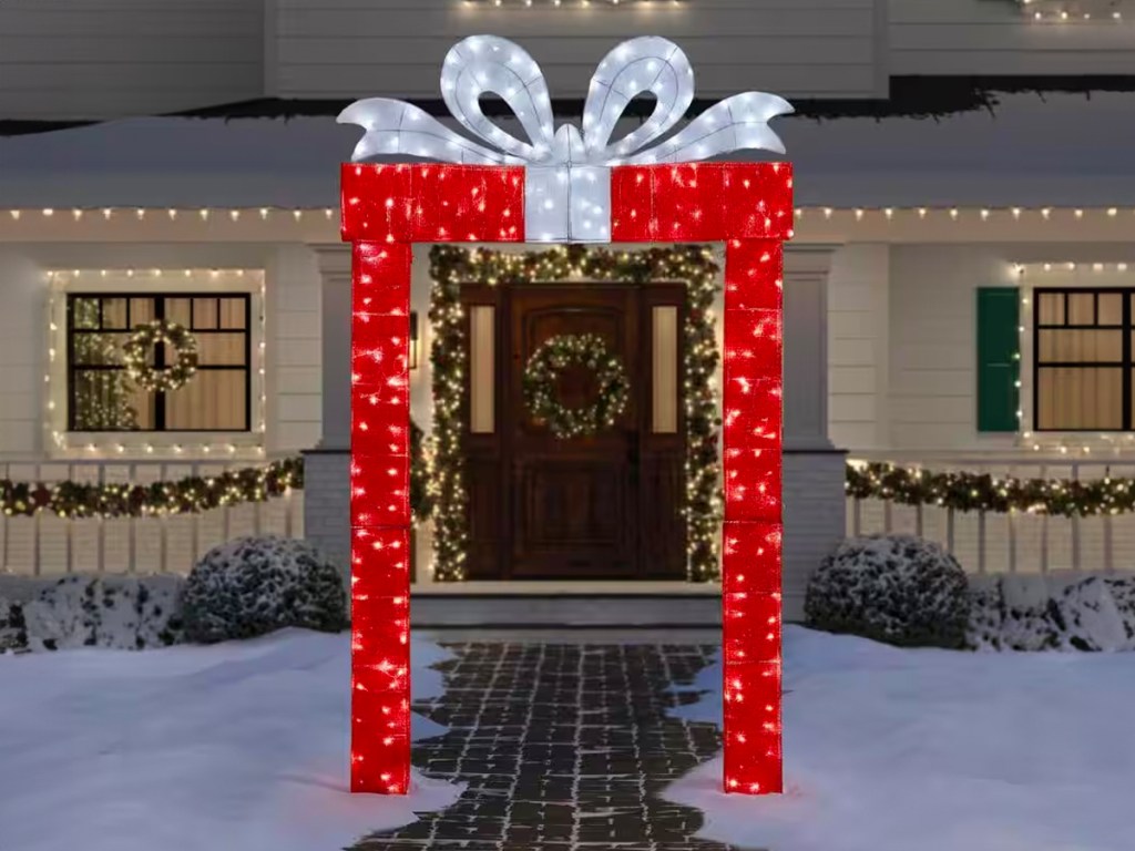 Home Accents Holiday 8.5 ft Giant-Sized LED Present Archway Holiday Yard Decoration