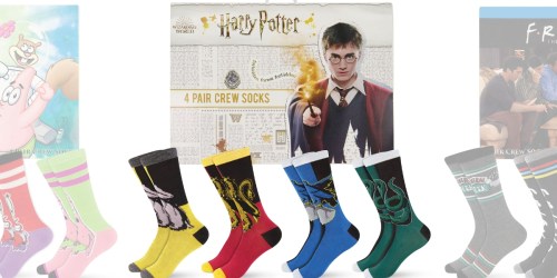 Character Socks 4-Packs Just $18.71 on Amazon | Harry Potter, SpongeBob, Friends, & More!