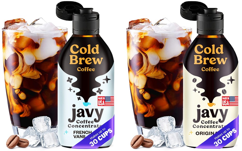 two bottles of javy coffee concentrate