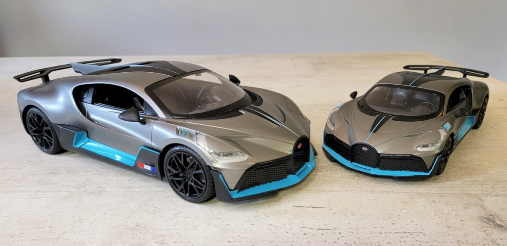 two MIEBELY Bugatti Remote Control Cars