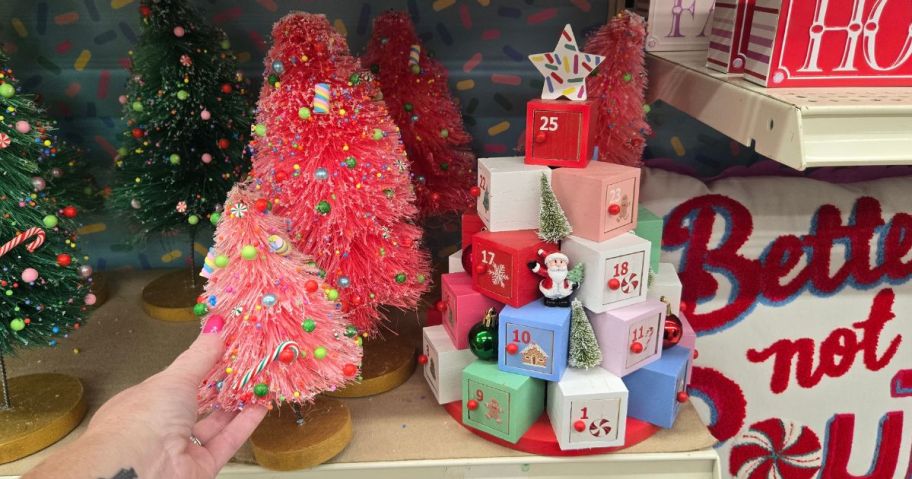 Michael's Sprinkle Shop Christmas Decor Bottle Brush Trees and Advent Calendar