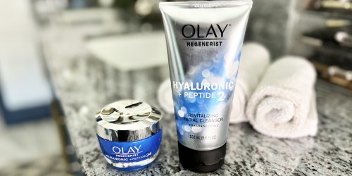 Olay Hyaluronic Acid Moisturizer, Cleanser AND Booster Serum Just $29.98 Shipped (Over $63 Value!)