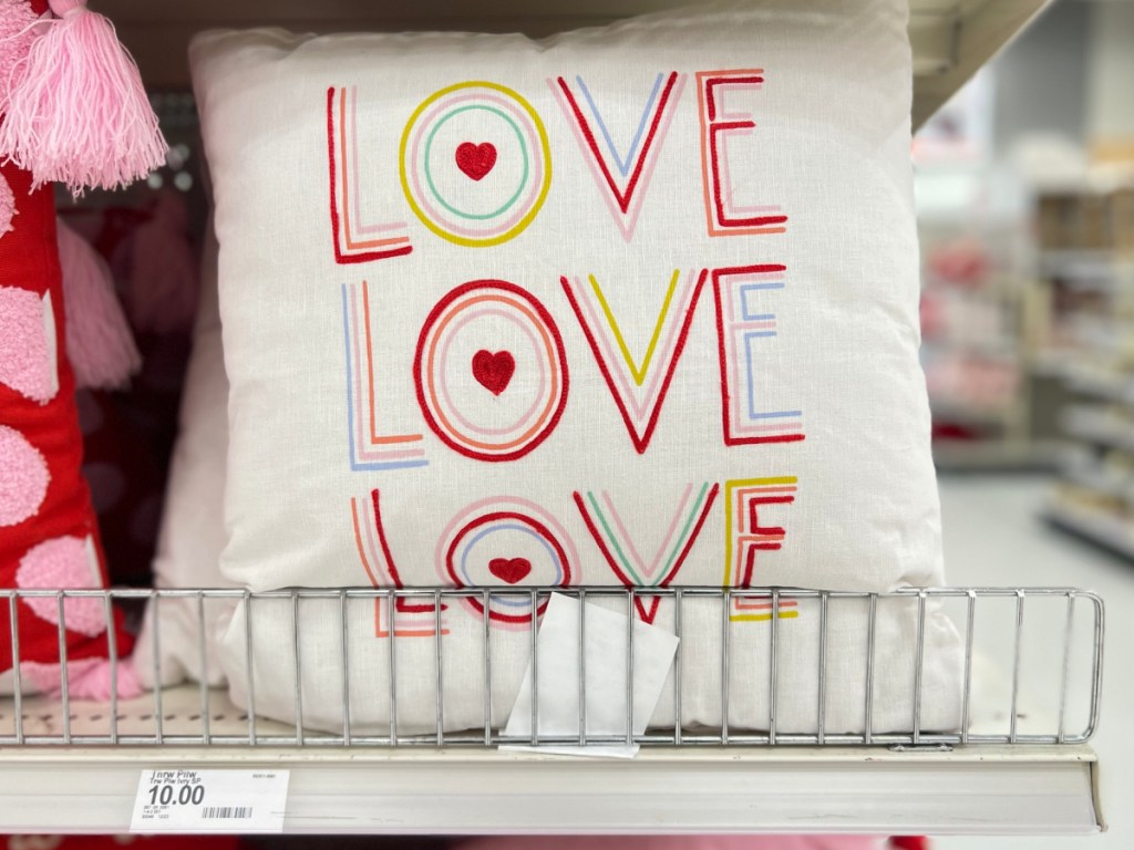 Spitz Rainbow 'Love' Throw Pillow Ivory