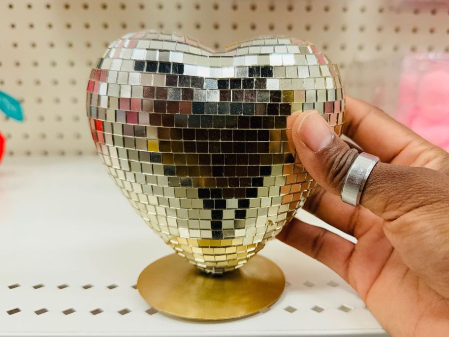 Spritz Valentine's Day Heart Shaped Disco Ball Decoration