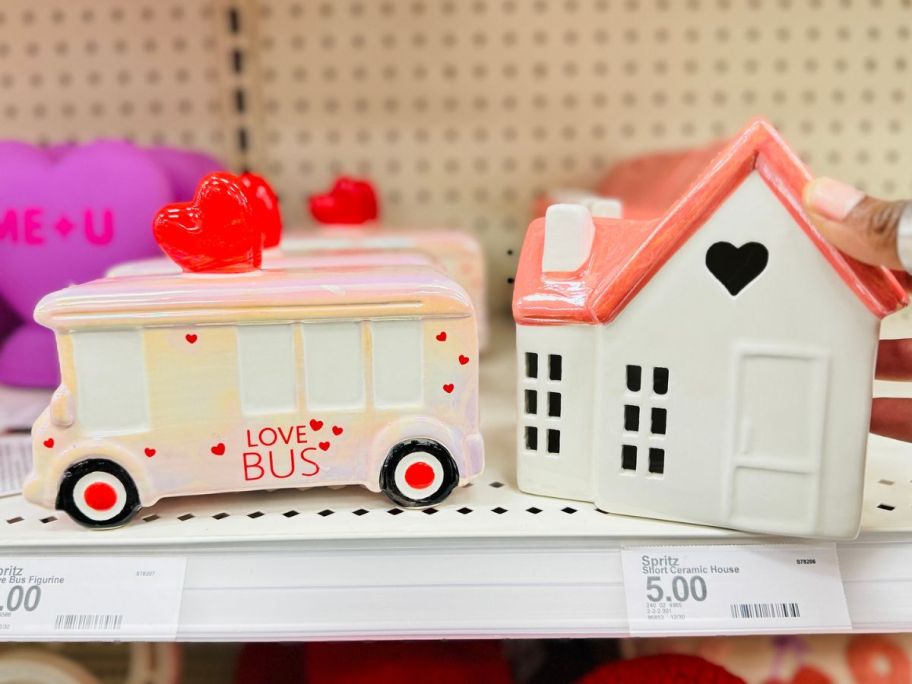Spritz Ceramic Love Bus and House Ceramic Figures
