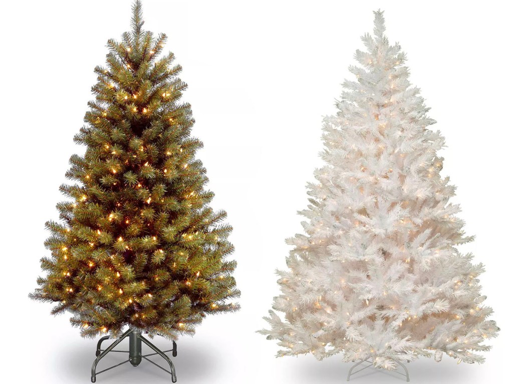 two christmas trees