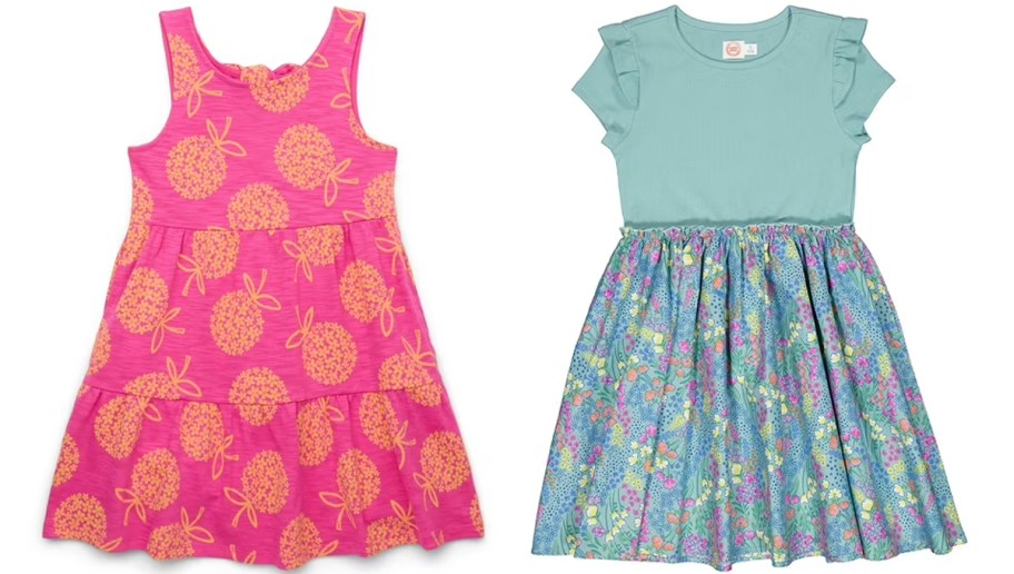 pink and blue girls dresses