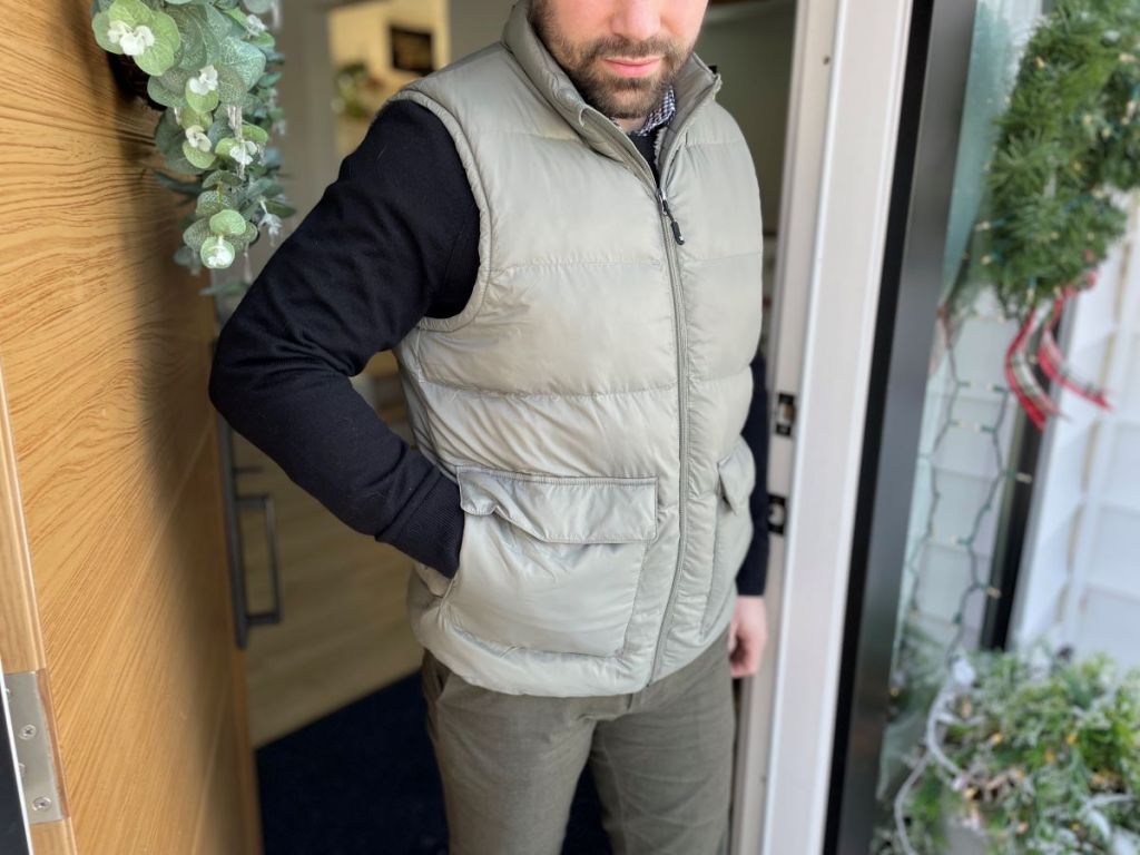 man wearing a 32 Degrees Men's Sherpa Vest