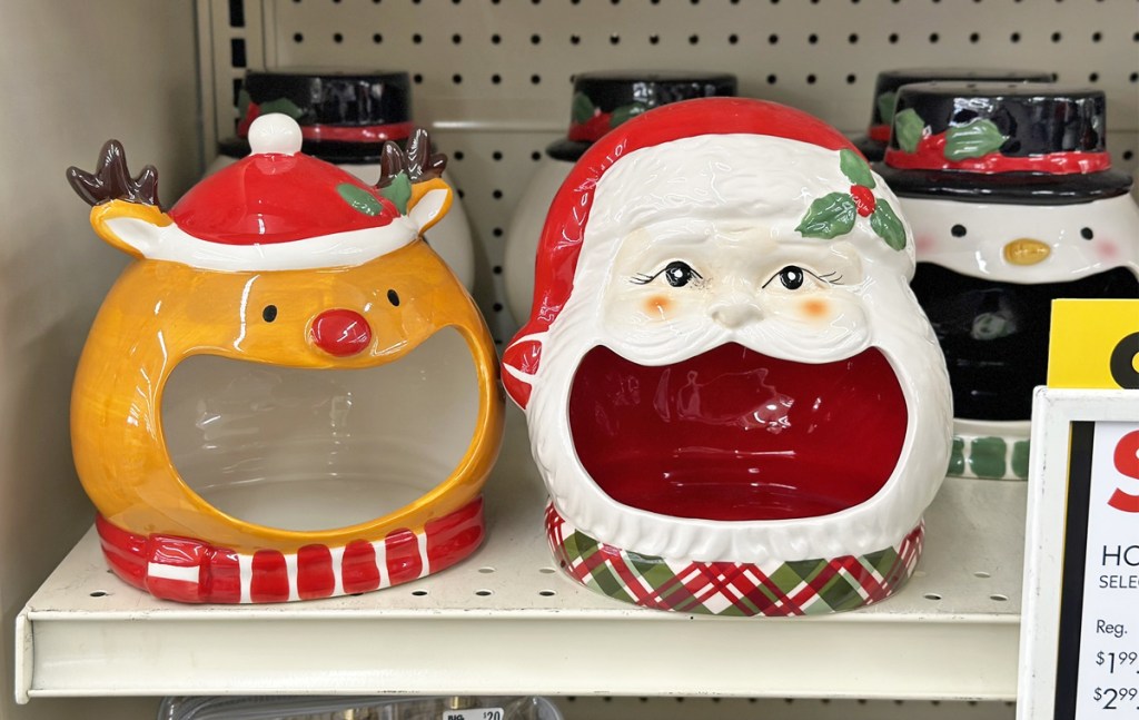 christmas candy bowls on store shelf