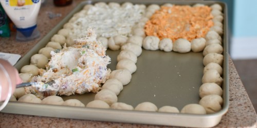 Fun Game Day Appetizer: 4 Cheese Dips On 1 Sheet Pan