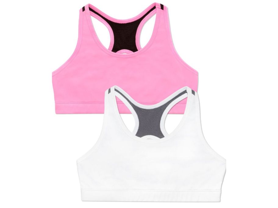 Girls' Stay Dry Racerback Sports Bra 2-Pack