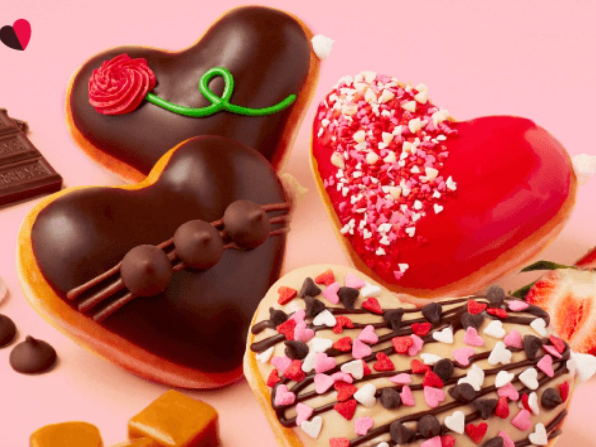 Special Valentine's themed Krispy Kreme Doughnuts