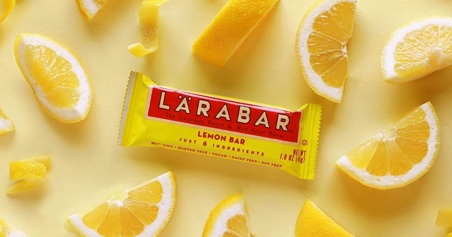 Larabar Lemon Bar with lemons around it