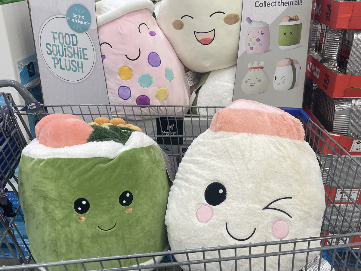 Members Mark Food Squishie Plush in shopping cart at Sam's