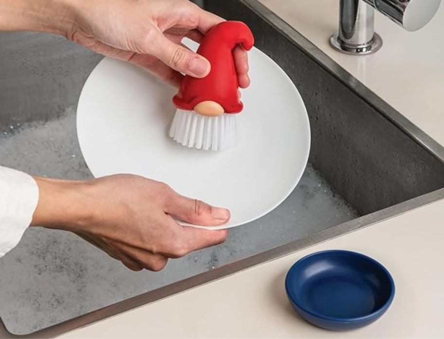 a Gnome-shaped dish brush
