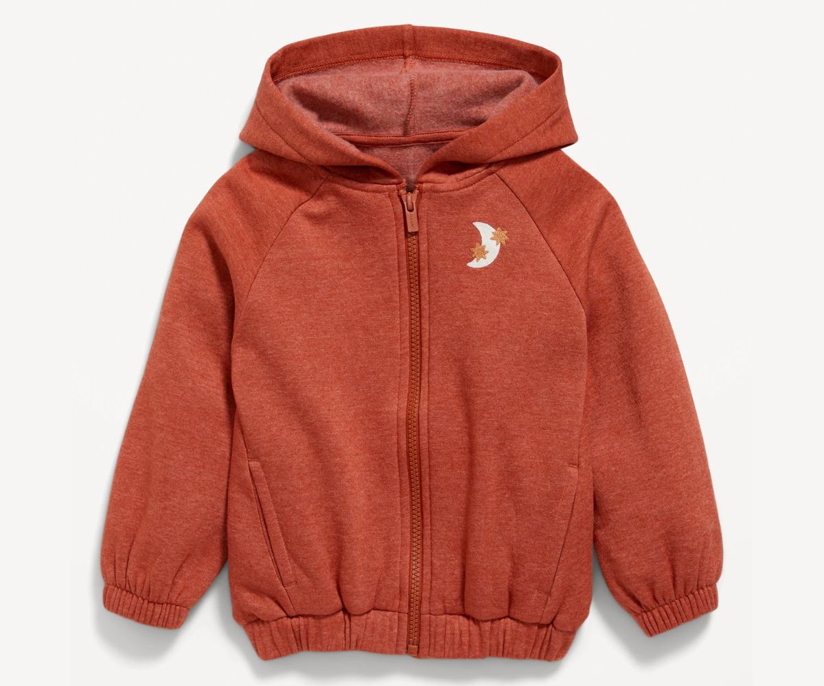 old navy Toddler Unisex Zip Hoodie in rust color stock image