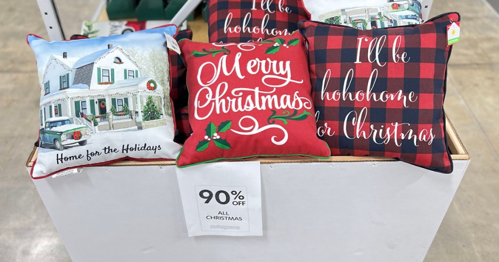 christmas pillows in at home store