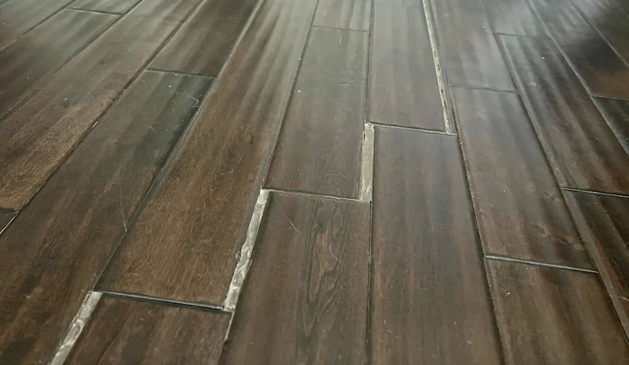 close up of broken wood floors