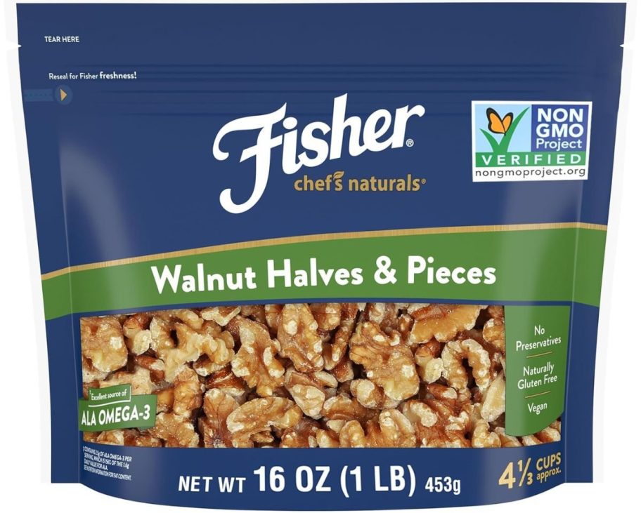 fisher walnut halves 16 oz bag