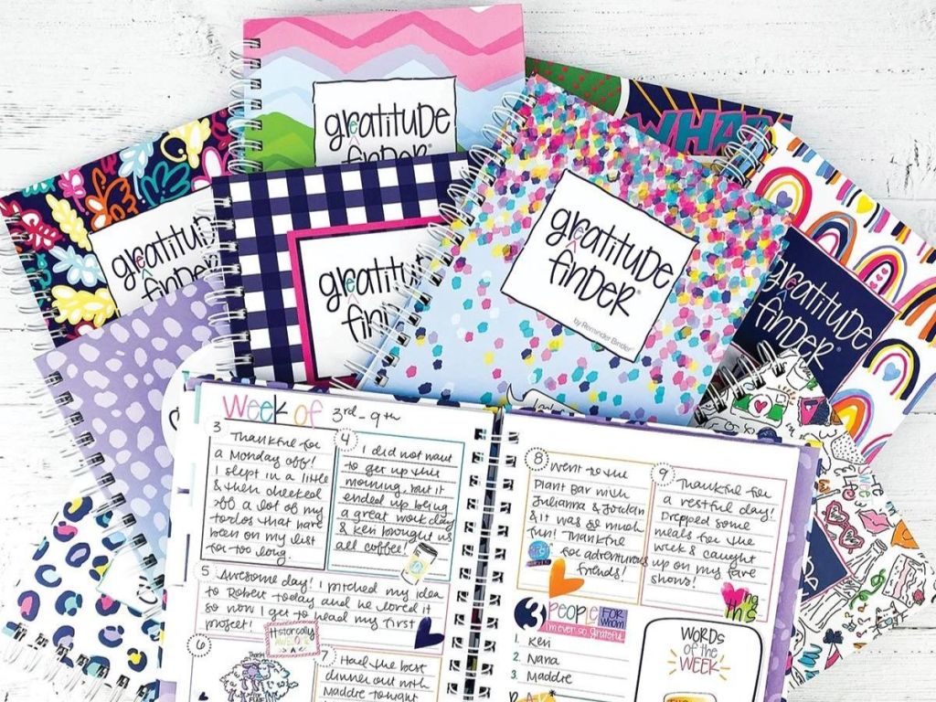 multiple Gratitude Journals with one opened up 
