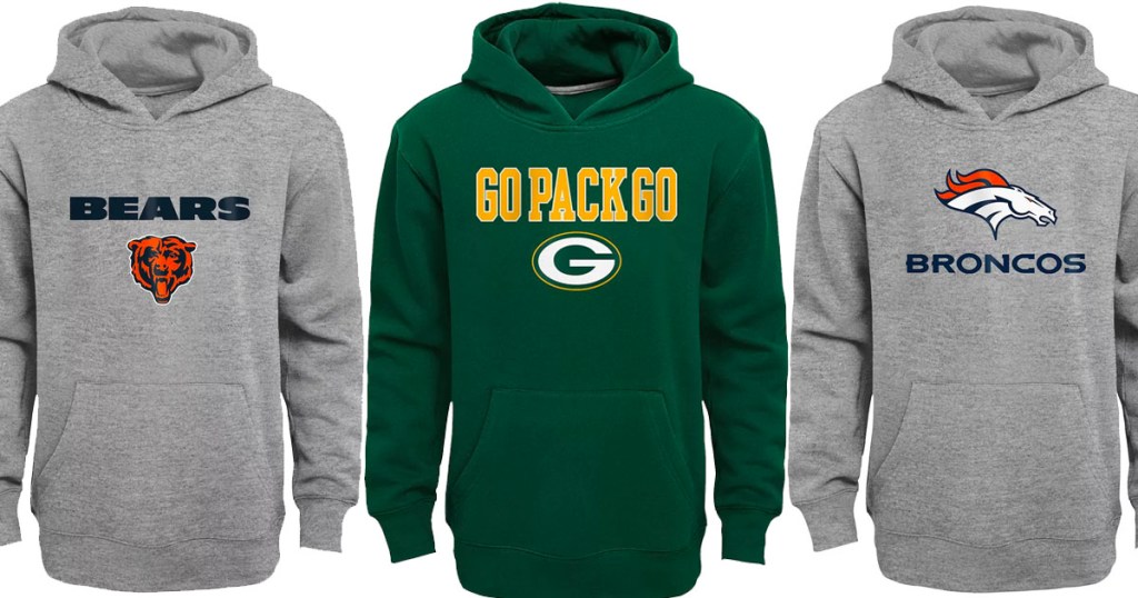 bears, packers and broncs kids hoodies