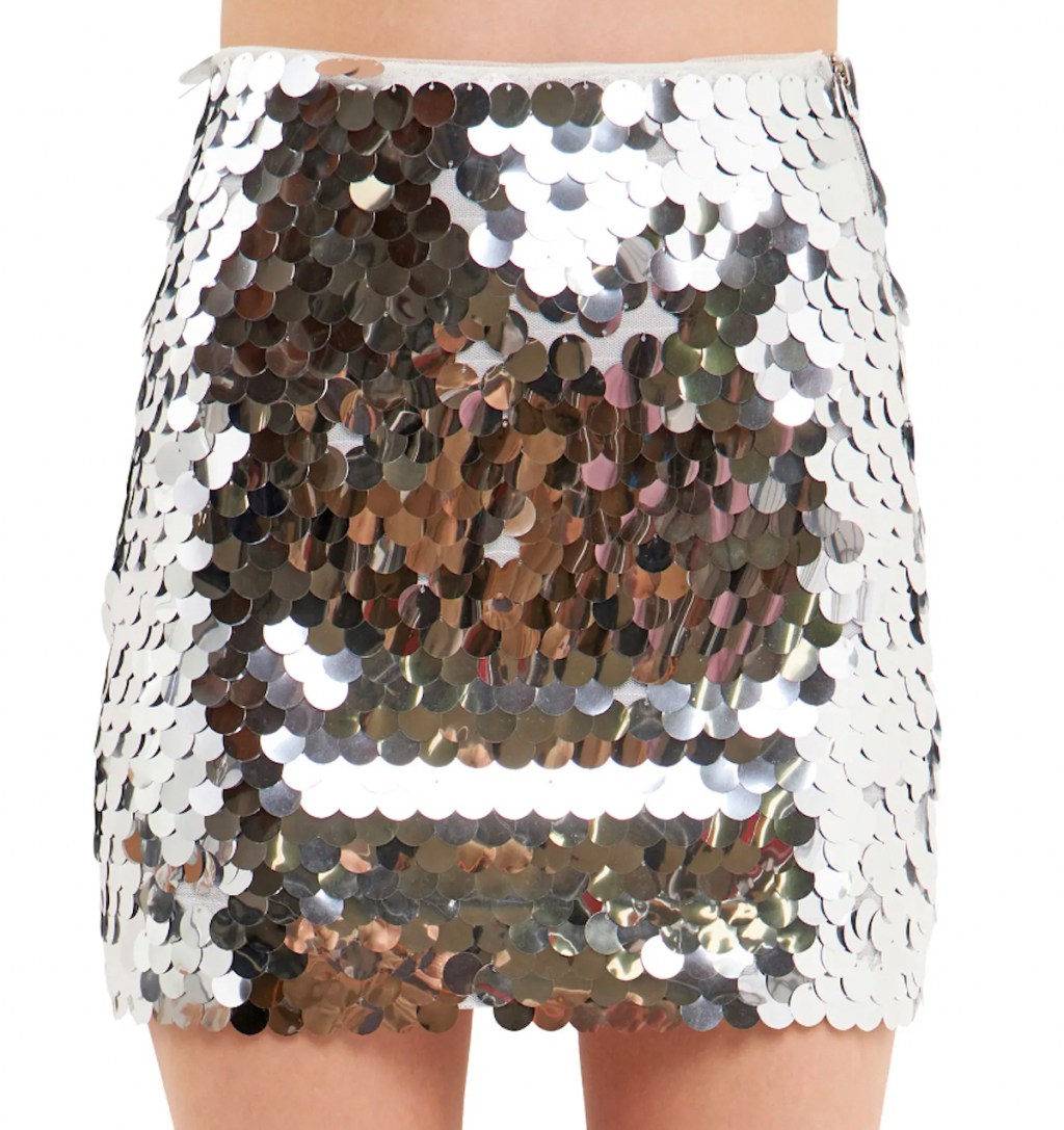 anthropologie clothes stock photo of silver sequin mini skirt