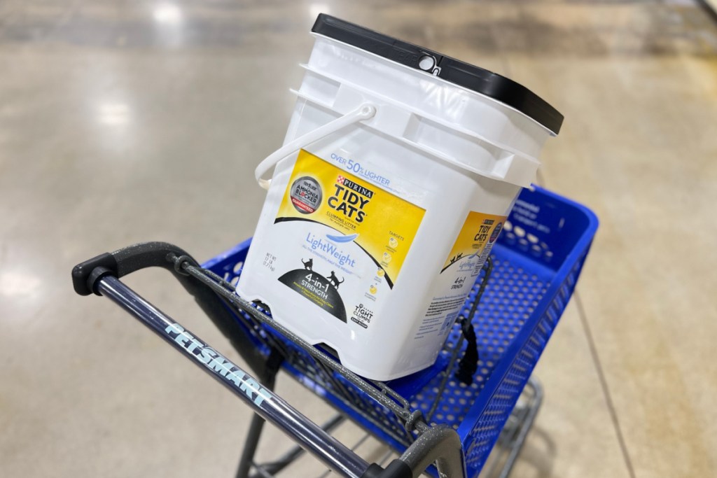 cat litter in cart