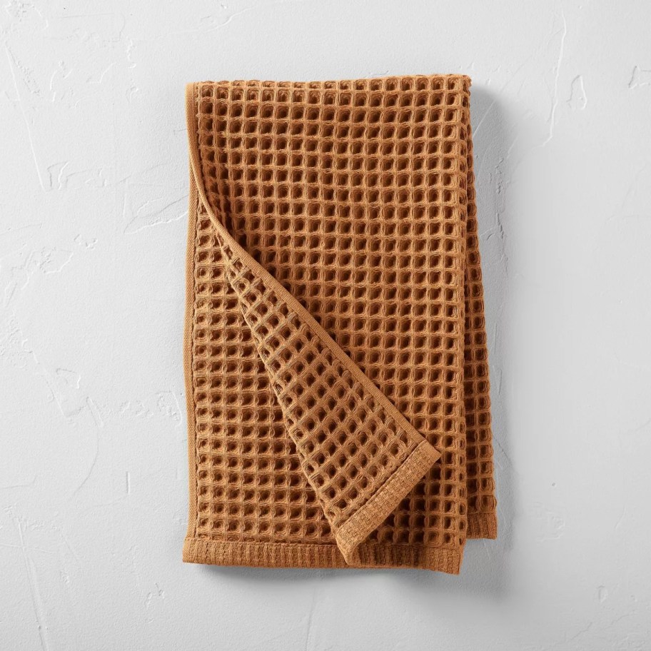 stock photo of casaluna waffle knit hand towel