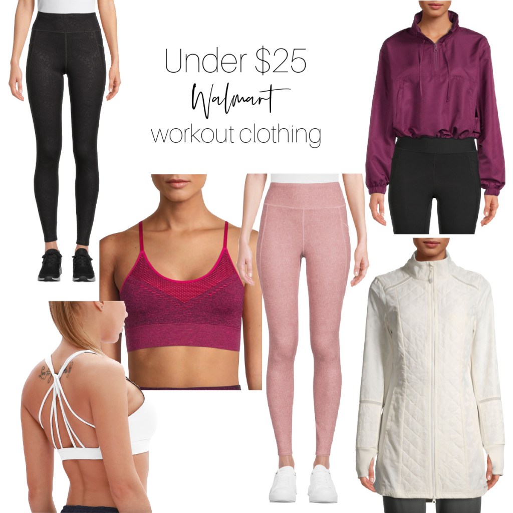 walmart workout clothing collage