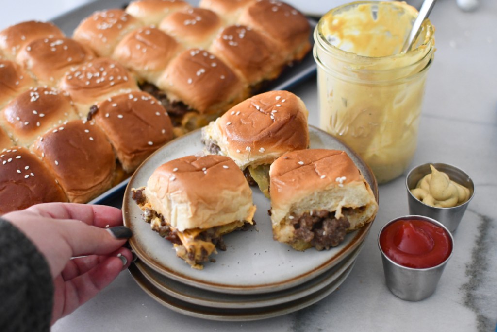 plating a helping of homemade big mac sliders