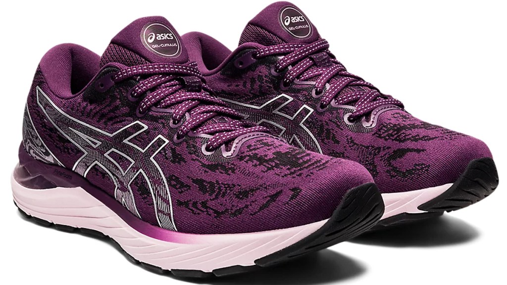 purple asics running shoes