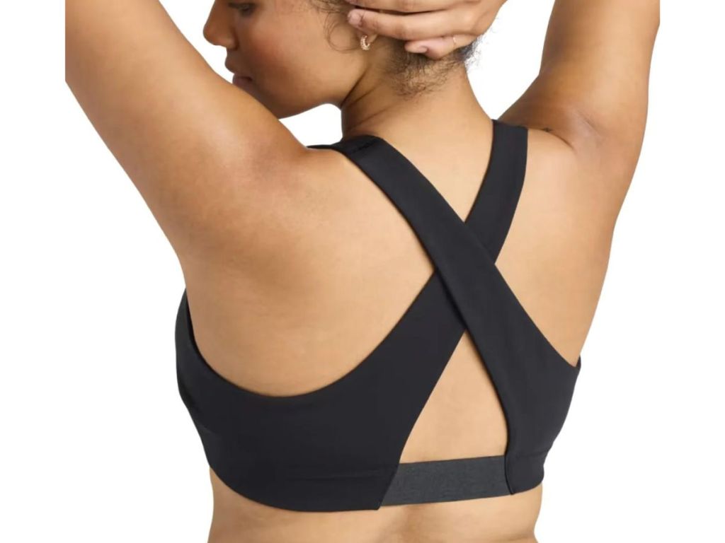 the back of a woman wearing a sports bra