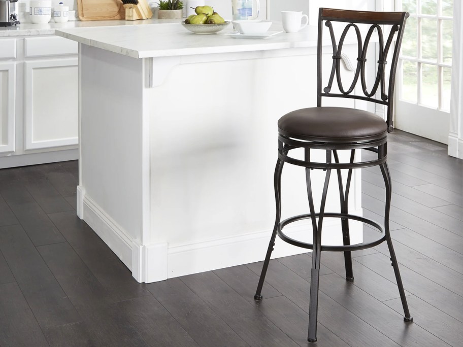 black and brown barstool at kitchen counter