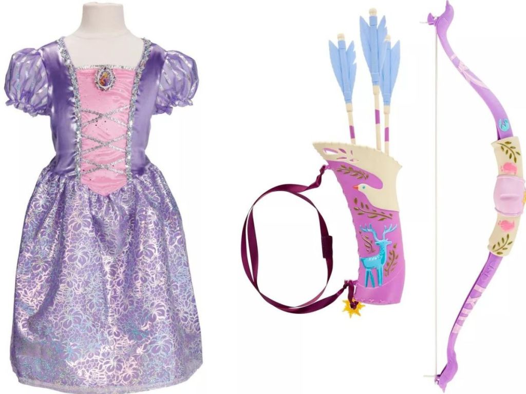Disney Princess Rapunzel Dress and Bow & Arrow Set